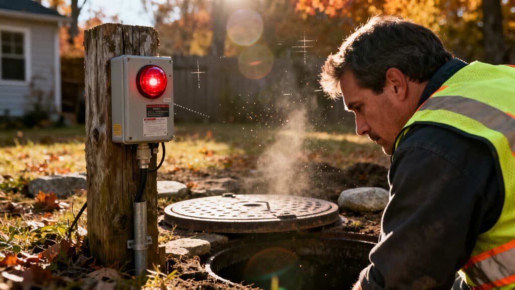 grinder pump alarm